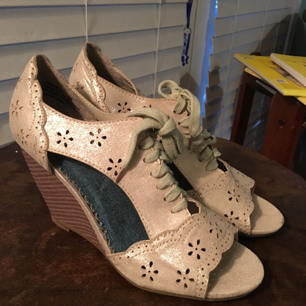 Rampage Size 8 Gold High Heel Shoes Jakarta Oxford